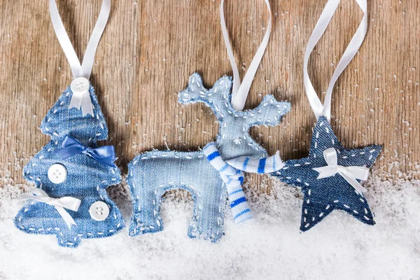 Albero di Natale, renne e stella — Foto Stock