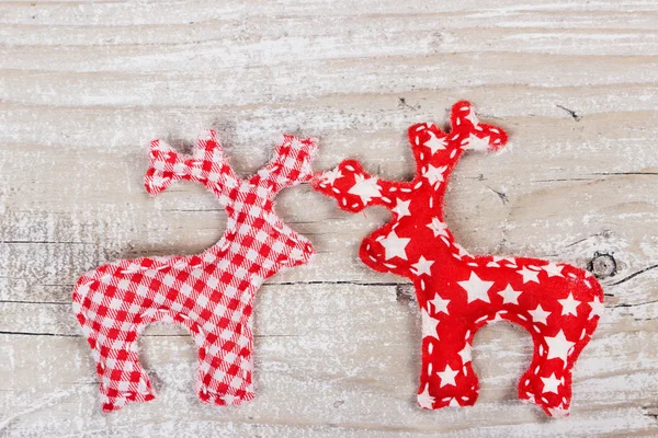 Dois cervos de Natal de tecido — Fotografia de Stock