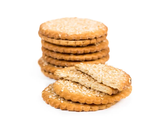 Zoete koekjes met sesamzaadjes — Stockfoto