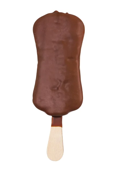 Ice cream in het glazuur van donkere chocolade — Stockfoto