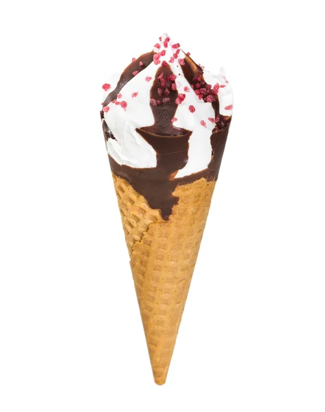 Ice cream cone isolated on white background — Stock Photo, Image