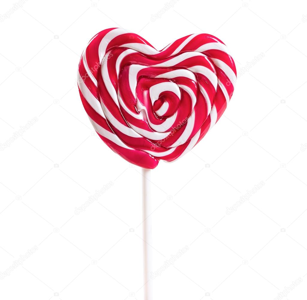 Lollipop in the shape of a heart