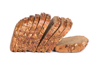 Ayçiçeği tohumları ile dilimlenmiş çavdar ekmeği 