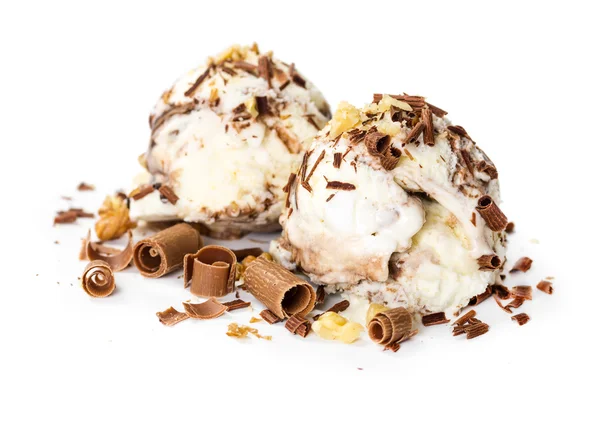 Scoops of ice cream with chocolate chips — Stock Photo, Image