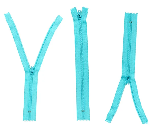 Set of blue zipper — Stock Photo, Image