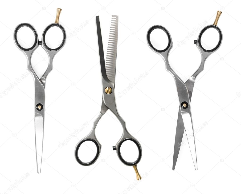Set of hairdressing scissors 