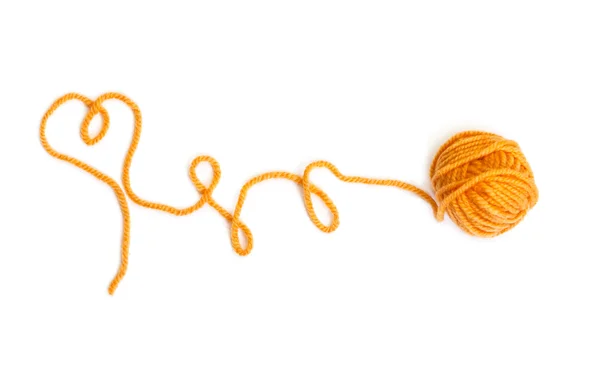 Espinha de fios de lã cor amarela — Fotografia de Stock