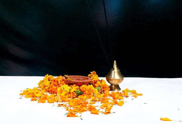 Diwali Diya Lampe Huile Joliment Décorée Occasion Fête Deepavali Deepawali — Photo