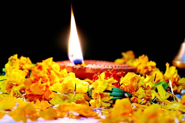 Diwali Diya Lâmpada Óleo Lindamente Decorado Ocasião Festiva Deepavali Deepawali — Fotografia de Stock