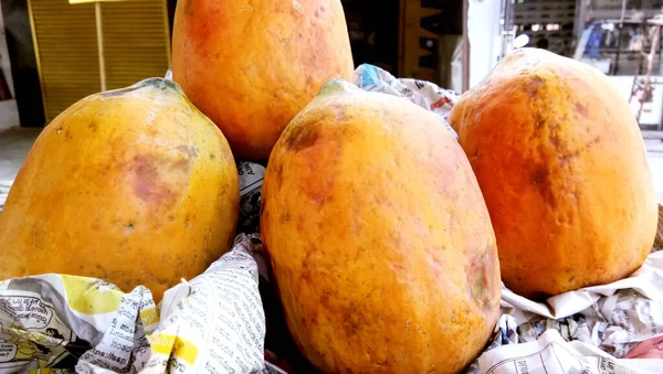 Amroha Uttar Pradesh Ottobre 2020 Vendere Papaya Strada — Foto Stock