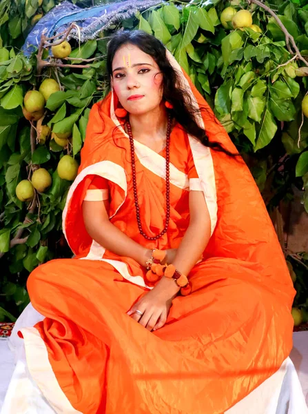 Hansi Haryana 2020年8月 ミーラ バイ役の女の子 Janmashtami Concept — ストック写真