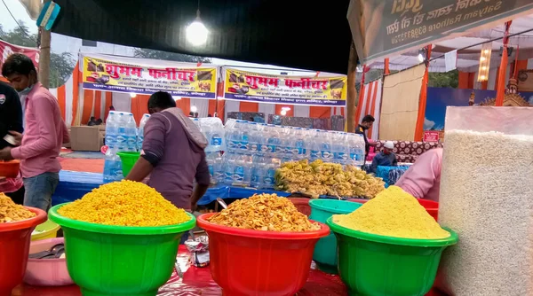 Lucknow India 2021 Január Bhelpuri Standja Lucknow Vásáron — Stock Fotó