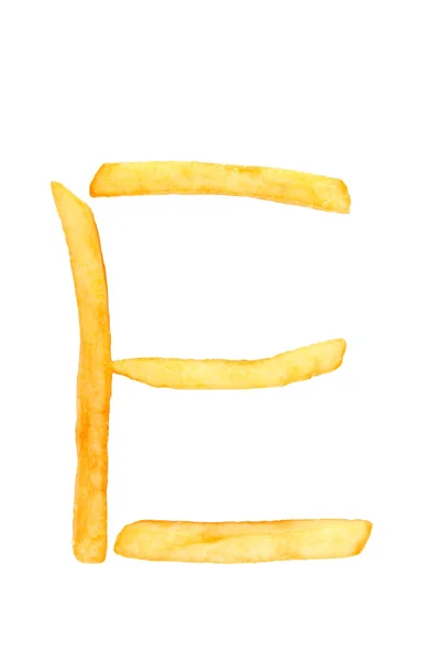 E alfabe mektup patates kızartması. — Stok fotoğraf