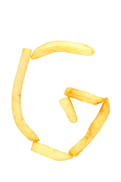 Буква G от картошки фри . — стоковое фото