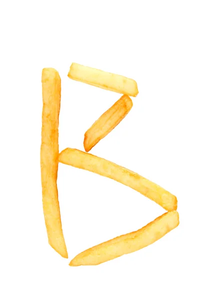 B alfabe mektup patates kızartması. — Stok fotoğraf