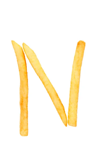 N alfabe mektup patates kızartması. — Stok fotoğraf