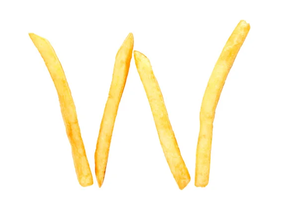 Lettre alphabet W de frites . — Photo