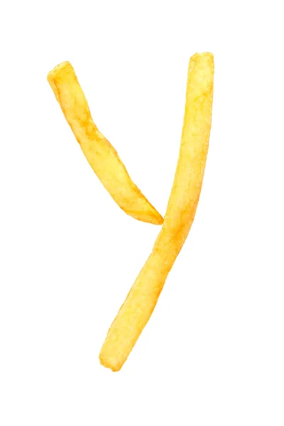 Patates kızartması Y alfabe mektup. — Stok fotoğraf