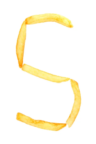 Буква S алфавита из картошки фри . — стоковое фото