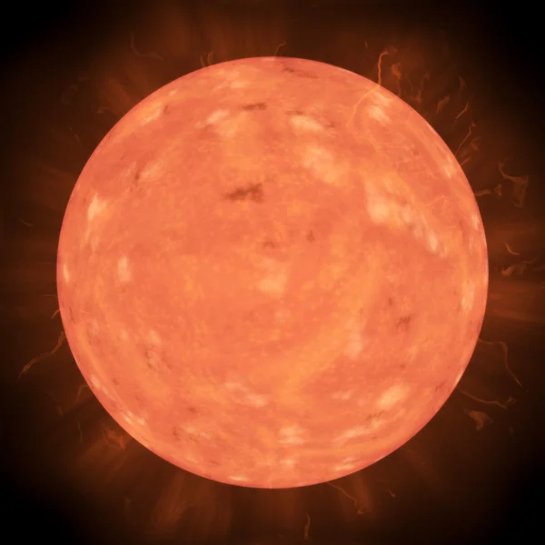 Estrella de tipo solar naranja con salpicaduras de fuego en la corona . —  Fotos de Stock