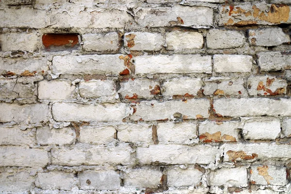 Παλαιό τοίχο από τούβλα βαμμένο λευκό. — Φωτογραφία Αρχείου
