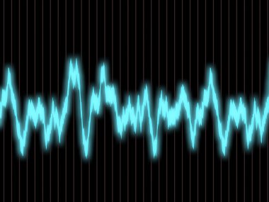 Blue waveform on the oscilloscope screen clipart