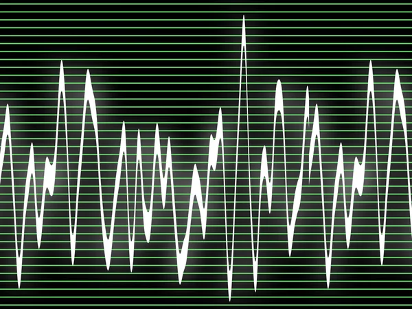 Oscilloscope with the image of the white sound — Stock Photo, Image