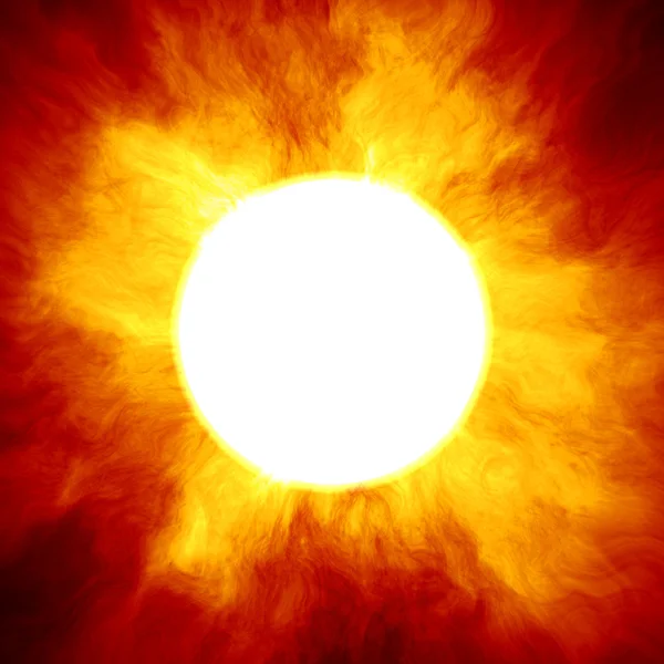 Big star similar to the sun with a huge fiery crown — Stock Photo, Image