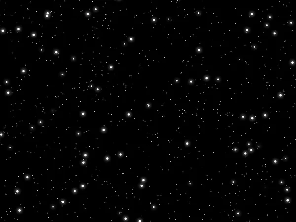 Veel witte sterren van verschillende grootte in de ruimte. — Stockfoto