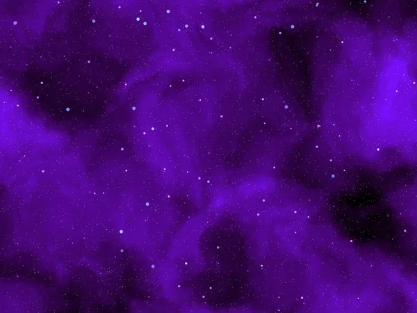 神秘的空间行星和恒星，笼罩在紫色的云雾中. — 免费的图库照片