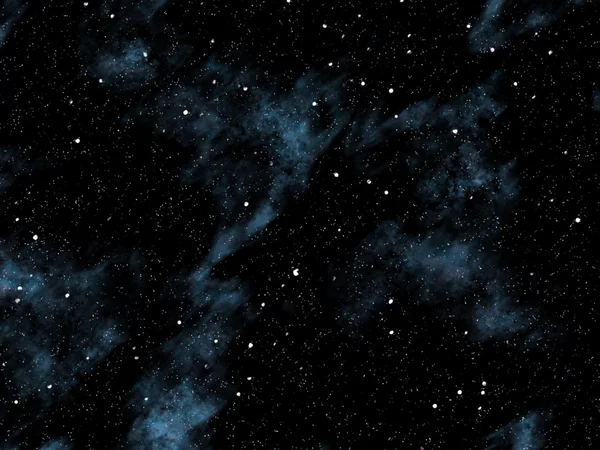 Small and medium sized stars on the planet cloudy black sky. Royalty Free Stock Photos