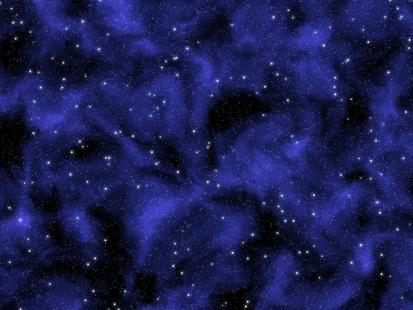 Μπλε διαφανές διάσπαρτα σύννεφα, αστέρια και χώρο. Εικόνα Αρχείου