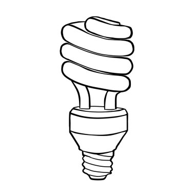Spiral tasarruflu elektrik deşarj lambası. Dağılım çizim.