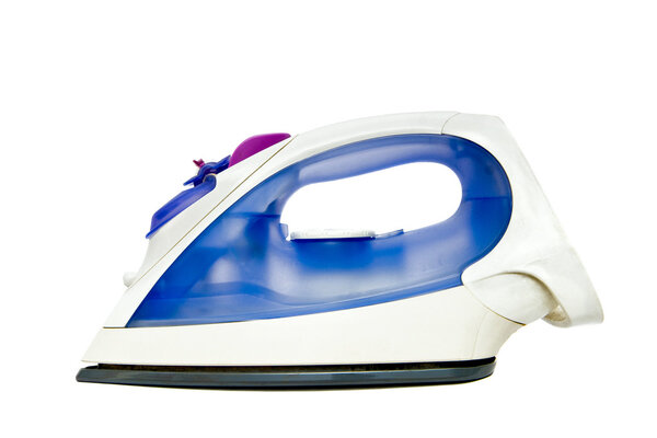 plastic electric iron on a white background
