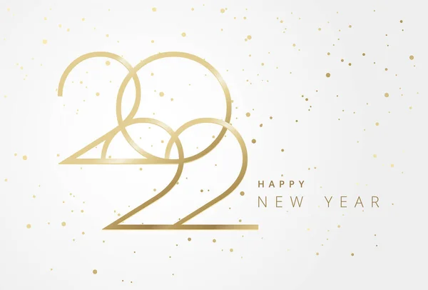 Prachtig Luxe Nieuwjaar 2022 Wenskaart Golden 2022 Nummers Elegante Typografie — Stockvector