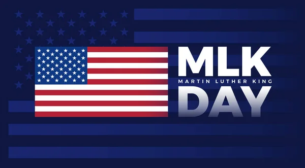 Mlk Day Martin Luther King Day Typografie Písmo Vlajkou Spojených — Stockový vektor
