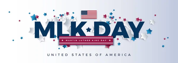 Mlk Day Martin Luther King Day Silná Typografie Usa Vlajka — Stockový vektor
