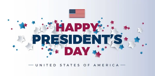 Happy Presidents Day Stars Usa Flag Illustration Vectorielle Pour Bannière — Image vectorielle