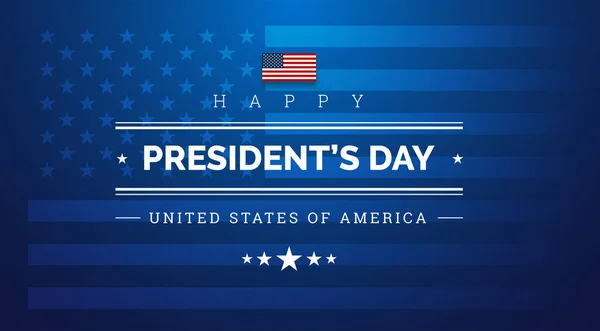 Happy President Day Fond Bleu Foncé Avec Drapeau Américain Illustration — Image vectorielle