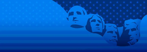 Presidents Day Background Dark Blue Vector Etats Unis Rushmore Presidents — Image vectorielle