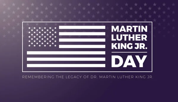 Martin Luther King Day Písmo Usa Vlajka Pozadí Hvězd Vektorové — Stockový vektor