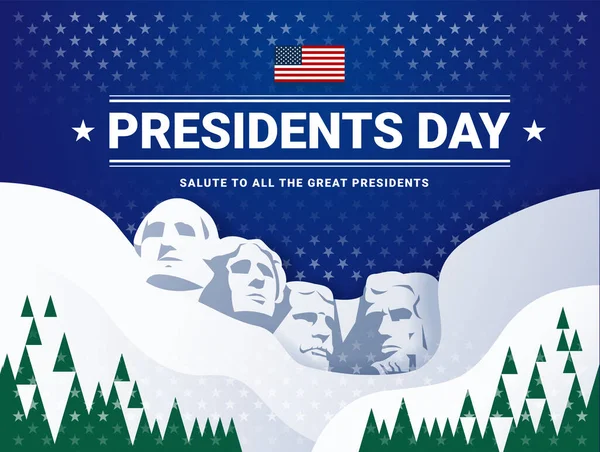 Usa Presidents Day Background Lettering Dark Blue Etats Unis Rushmore — Image vectorielle