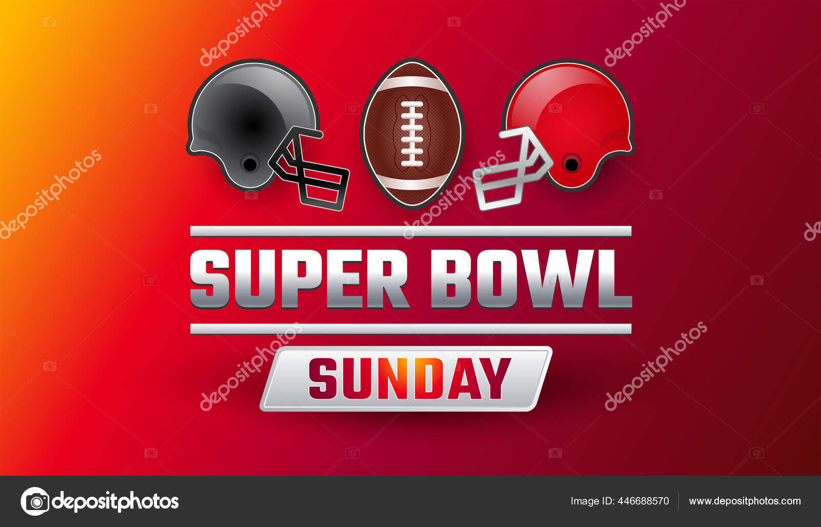 Bandera Del Domingo Del Super Bowl Equipos Cascos Grises Rojos Vector de  stock #446688570 de ©forestgraphic, image size:1600x1028