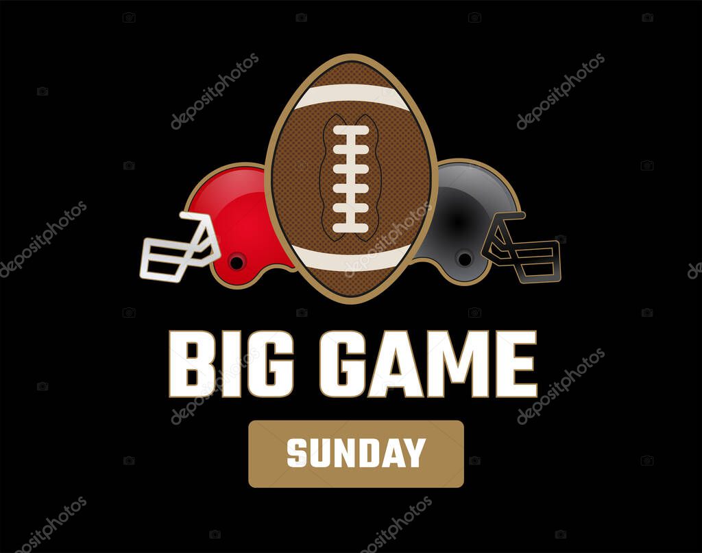 Super big bowl sunday black and gold vector illustration - black background