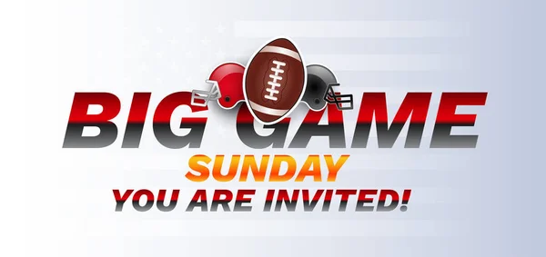 Super Big Game Sunday Bowl Banner 아메리칸 Vector Illustration — 스톡 벡터