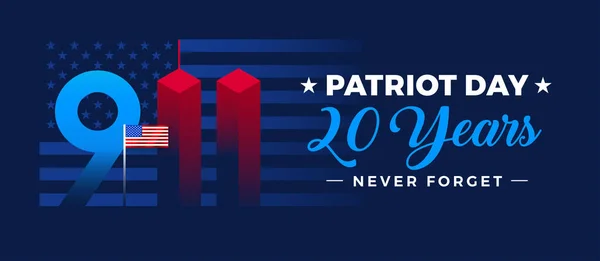 Patriot Day Years Banner Illustration Flag Stars Stripes Texture Background — стоковий вектор
