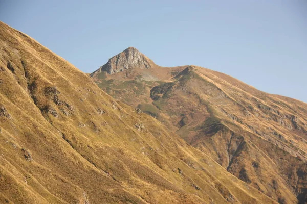 Ekim 'de Rusya dağlarında. Krasnaya Polyana yakınlarındaki Kafkasya Biyosfer Rezervi 'nde gezinti.