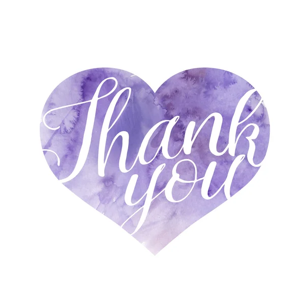 Violet heart with text Thank You, illustration — Stock Photo, Image