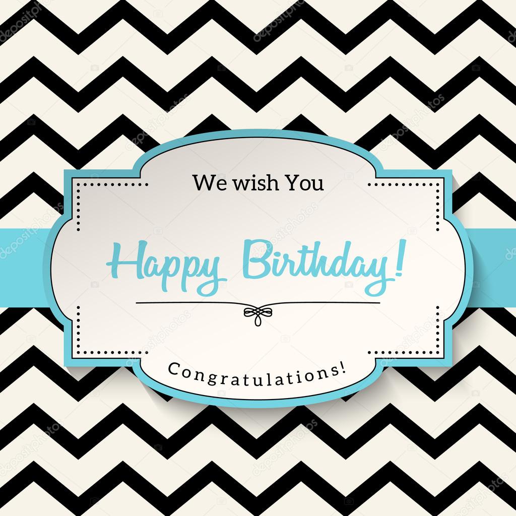 Carte De Vœux Vintage Avec Texte Joyeux Anniversaire Illustration Image Vectorielle Par Anikakodydkova C Illustration
