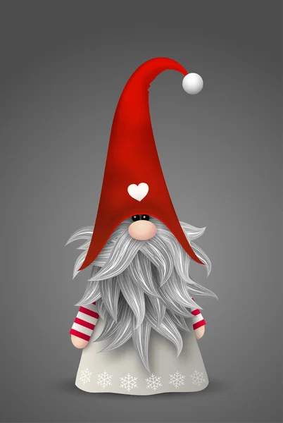 Hagyományos skandináv karácsonyi gnome, Tomte, illusztráció — Stock Vector